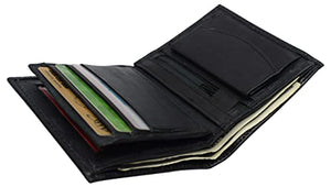 Leather Wallets for Men Bifold Multi Card ID Wallet with Coin Pouch-menswallet