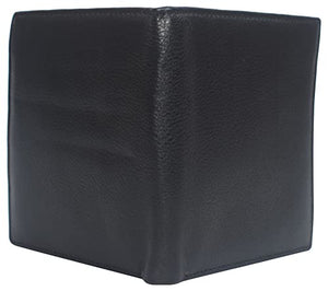 RFID Blocking Genuine Leather Extra Capacity Large Hipster Bifold Wallet-menswallet