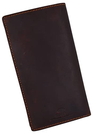 Leather Long Wallets for Men - RFID Blocking Brown Mens Long Wallet & Checkbook Wallet for Men - Rustic Mens Long Wallet-menswallet