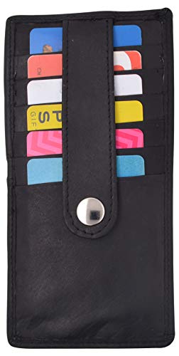 Women's Genuine Leather Slim Stacker Card Case Protection Wallet by Marshal-menswallet