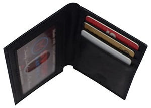 RFID Blocking Slim Card Wallet Bifold Card Case Genuine Leather Front Pocket Wallet Minimalist Credit Card Holder-menswallet