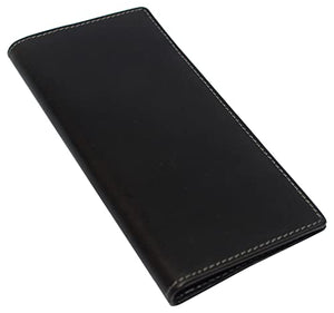 Men's Genuine Buffalo Leather Long Basic Checkbook Cover RFID Blocking-menswallet