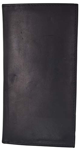 Genuine Leather Checkbook Cover Register Holder Slim Wallet for Men & Women-menswallet