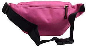 Pink Nylon Waist Fanny Pack Belt Bag Pouch Travel Hiking Camping Hip Purse Men Women-menswallet