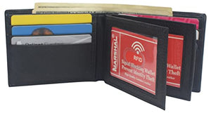 RFID Blocking Men's Wallet Thick Large Bifold 9 Cards and 3 ID Windows-menswallet