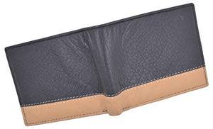 Men's Center Flap Double ID Bifold Premium Leather Wallet-menswallet