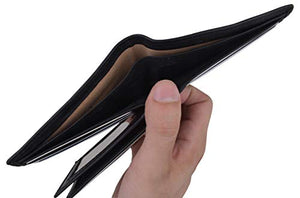 Swiss Marshall RFID Wallets for Men – Premium Quality Men’s Leather Wallet – Black Bifold Wallet - Elegant Handcrafted Design – Large Storage Capacity – Deluxe Packaging-menswallet