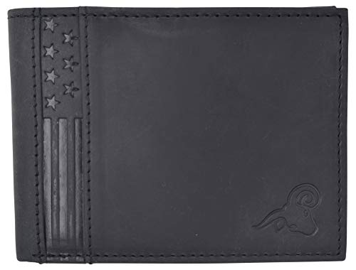 USA Wallets for Men RFID BLOCKING Leather Stylish Bifold Mens Wallet with 2 ID Windows-menswallet