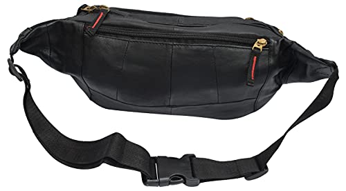 Fanny Pack Genuine Leather Waist Bag For Men Women With RFID Protected Front Pocket & Multiple Pockets-menswallet