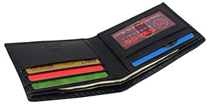 Carbon Fiber Mens Leather Wallet with ID Window Slim RFID Bifold Travel-menswallet