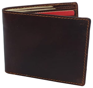Men's Real Vintage Leather RFID Blocking Bifold Wallet Stylish Anti Theft Security With ID Window-menswallet