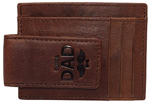 Super Dad Magnetic Money Clip Leather Front Pocket Wallet Strong Magnet-menswallet
