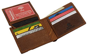 Real Leather RFID Blocking Men's Marijuana Leaf Bifold Wallet-menswallet