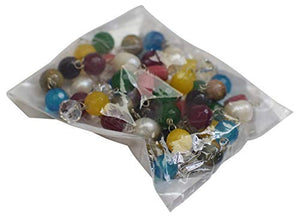 OM SHRI OM Indian Mala Prayer Colorful Gemstone Stone Beads Necklace Jewelry-menswallet