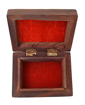 OM SHRI OM Small Decorative Box Jewelry Trinket Organizer Handcrafted Finest Rosewood Keepsake-menswallet