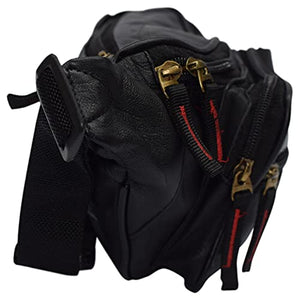 Front Pocket RFID Protected Genuine Leather Fanny Pack Waist Bag Organizer with Adjustable Belt Multiple Pockets For Men and Women-menswallet