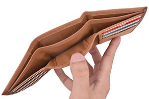 Cazoro Slim RFID Wallets for Men Genuine Leather Front Pocket Trifold Wallet-menswallet