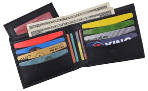 Mens Bifold Leather RFID Wallet with Removable Front ID Window Credit Card Holder Gift Box-menswallet