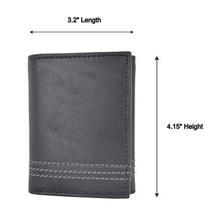 Slim RFID Blocking Trifold Wallet for Men - Genuine Leather by Cazoro-menswallet