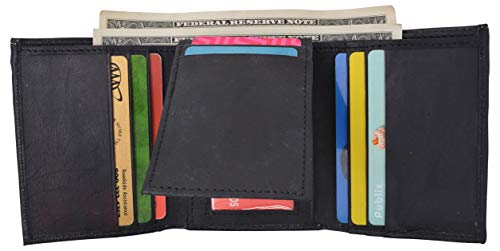 Leather Wallets for Men Front Pocket Slim Trifold Wallet-menswallet