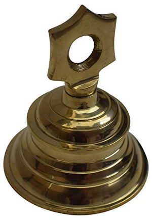 OM SHRI OM 4" Polished Traditional Brass Bell-menswallet