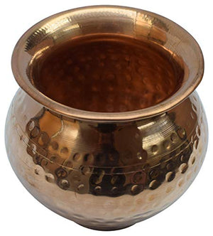 Indian Copper Large Kalash Lota Handmade Drinkware for Festival Puja-menswallet