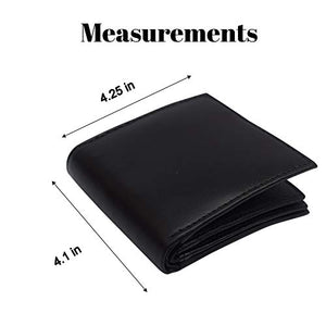 European Hipster Mens Wallet Thick Large Bifold 20 Cards and 2 ID Window, Black, one size-menswallet