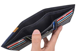 Leather Trifold RFID Blocking Wallet For Men With Flip Out ID Holder by Cazoro-menswallet
