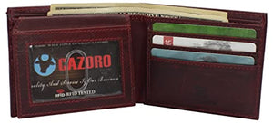 Wallets for Men Genuine Cowhide Leather RFID Blocking Bifold Wallet With 2 ID Windows-menswallet