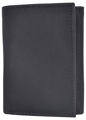 Swiss Marshall Men's Vegan Leather RFID Trifold Wallet with 2 ID Windows Extra Capacity-menswallet
