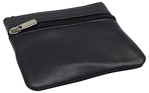 Marshal Wallet Genuine Leather Coin Purse Keychain for Women Marshal Coin Pouch Mini Zipper Change Purse Wallet, Adult Unisex, Size: Standard, Black