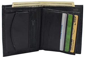 Leather Wallets for Men Bifold Multi Card ID Wallet with Coin Pouch-menswallet