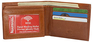 RFID Blocking Chain Skull Men's Bifold Genuine Leather Wallets-menswallet