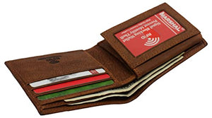Super Dad Engraved Men's Real Leather RFID Blocking Bifold Classic Wallet-menswallet