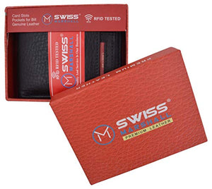 Men's Real Leather Wallet Credit Debit Card Holder RFID Blocking Removable ID Bifold Wallets for Men Gift Box-menswallet