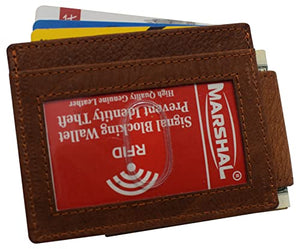 Front Pocket Magnetic Money Clip Wallet Leather Strong Magnet Skull Bone-menswallet
