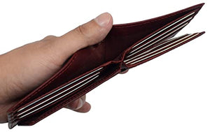 Real Cowhide Leather Mens Wallet RFID Blocking Multi Card Holder Wallets for Men Bifold Wallet-menswallet