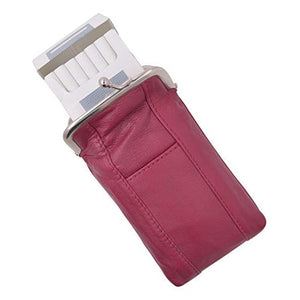 Genuine Leather Cigarette Case with Lighter Pouch Hot Pink by Marshal-menswallet
