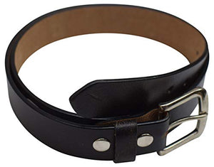Full Grain Genuine Leather Black Casual Dress Belt with Removable Buckle-menswallet