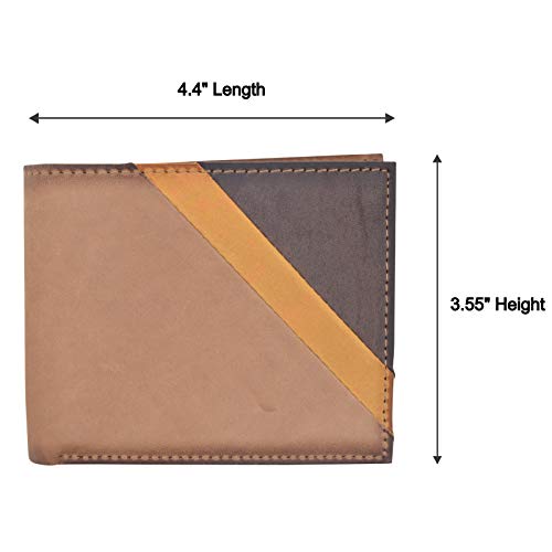 Cazoro Men's Slim Pocket Hunter Leather Bifold Travel Credit Card thin Wallet RFID Safe-menswallet
