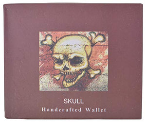 Mens Bifold Wallet Picture Skull Logo with printed gift box-menswallet