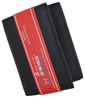 SWISS MARSHALL Top Grain Leather Trifold Wallet for Men RFID Blocking Extra Capacity-menswallet