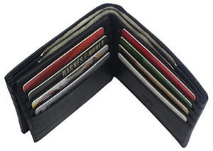 Genuine Leather RFID Blocking Slim Bifold Wallet for Men With ID Window-menswallet
