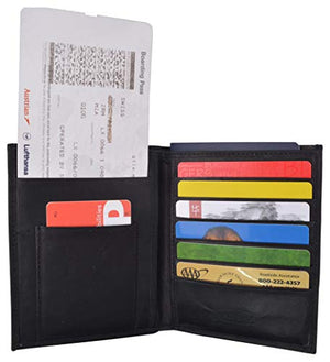 Leather USA Passport Holder Cover Case & Travel Wallet for Men & Women Boarding Pass Credit Card Holder Protection-menswallet