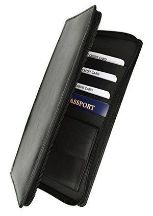 RFID Blocking Travel Wallet & Family Passport Holder Genuine Leather Document Holder & Organizer Protects Your Passports-menswallet