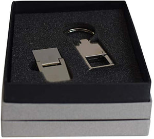 Men's Stainless Steel Slim Money Clip & Key Chain Combo Wallet Credit Card Key Holder-menswallet