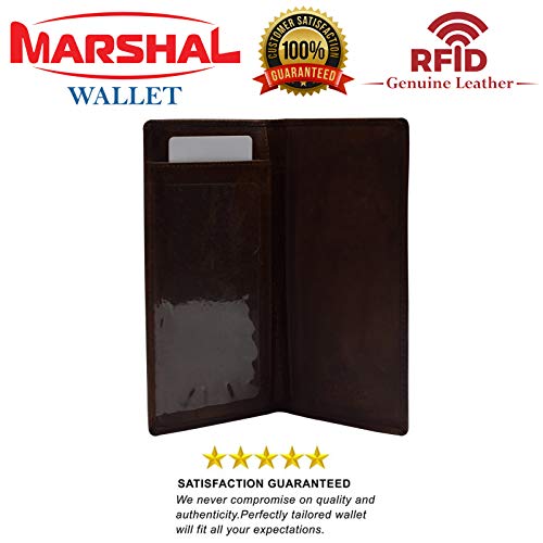 RFID Blocking Leather Checkbook Cover For Men & Women Checkbook Holder Wallet-menswallet