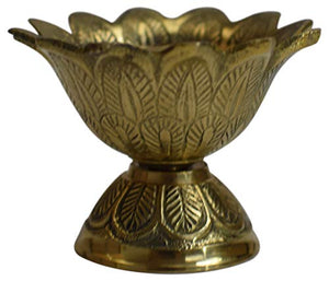 OM SHRI OM Pure Crown Brass Diwali Puja Jyoti Indian Pooja Oil Lamp Dia Deepawali Candle Tea Light Holder Diwali Decoration Indian Gift Items (X-Large)-menswallet
