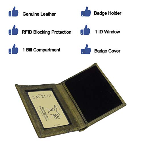 USA RFID Leather Slim Thin Bifold ID Money Wallet Oval Shape Badge Holder-menswallet