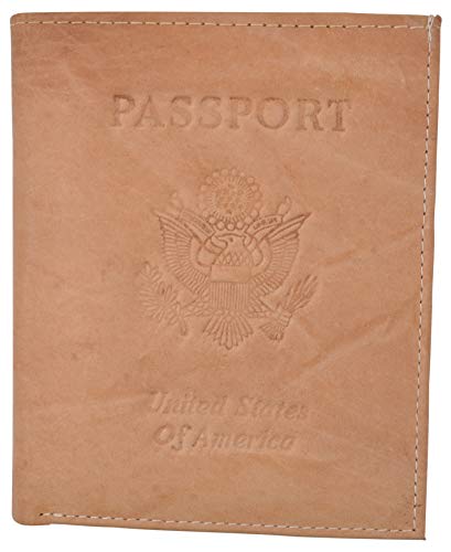Passport Holder Travel Wallet Leather USA Logo Case Cover - Securely Holds Passport, Business Cards, Credit Cards, Boarding Pass-menswallet